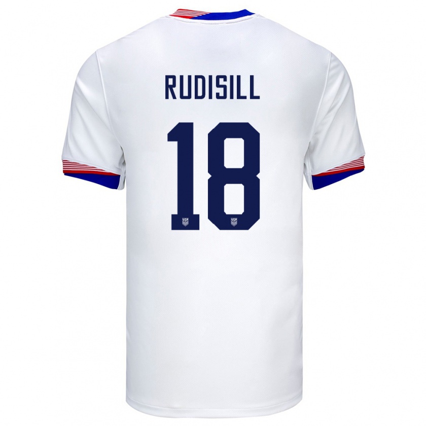 Kandiny Hombre Camiseta Estados Unidos Paulo Rudisill #18 Blanco 1ª Equipación 24-26 La Camisa Chile