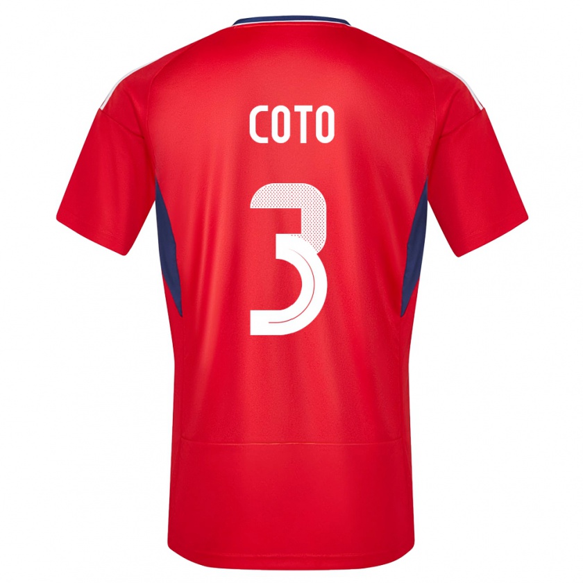 Kandiny Hombre Camiseta Costa Rica Maria Coto #3 Rojo 1ª Equipación 24-26 La Camisa Chile