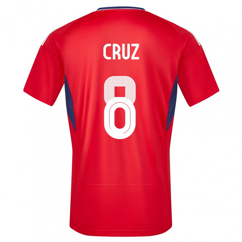 Kandiny Hombre Camiseta Costa Rica Daniela Cruz #8 Rojo 1ª Equipación 24-26 La Camisa Chile