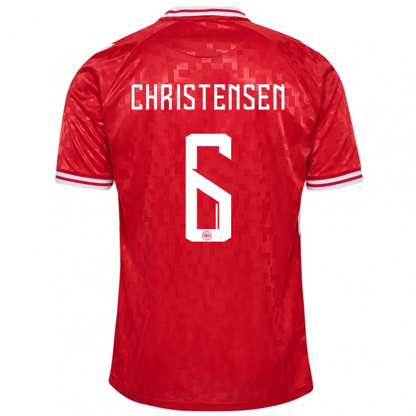 Kandiny Hombre Camiseta Dinamarca Andreas Christensen #6 Rojo 1ª Equipación 24-26 La Camisa Chile