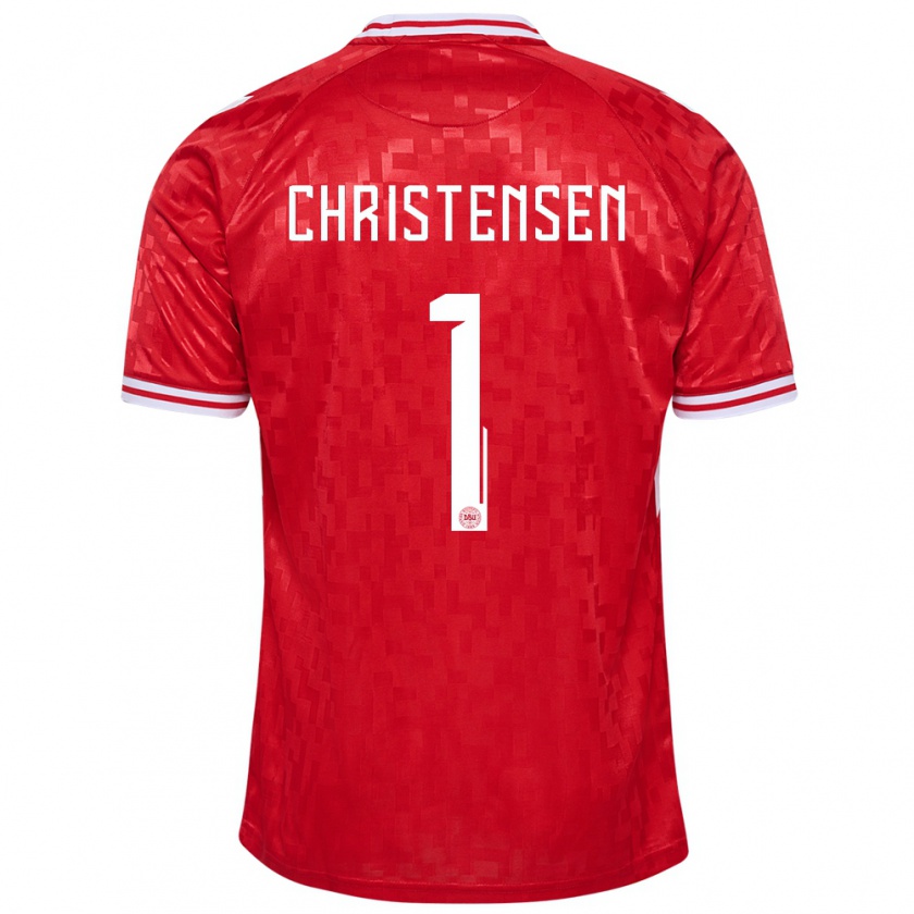 Kandiny Hombre Camiseta Dinamarca Lene Christensen #1 Rojo 1ª Equipación 24-26 La Camisa Chile