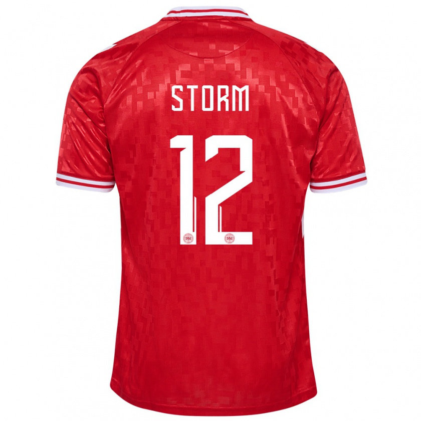 Kandiny Hombre Camiseta Dinamarca Tobias Storm #12 Rojo 1ª Equipación 24-26 La Camisa Chile