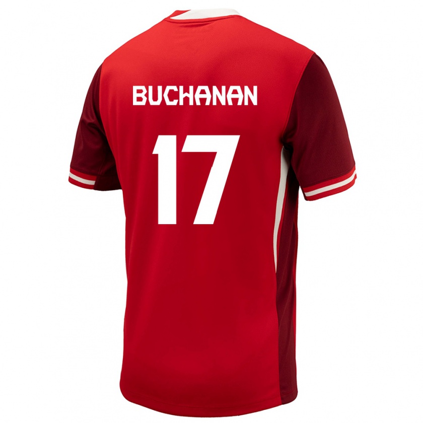 Kandiny Hombre Camiseta Canadá Tajon Buchanan #17 Rojo 1ª Equipación 24-26 La Camisa Chile