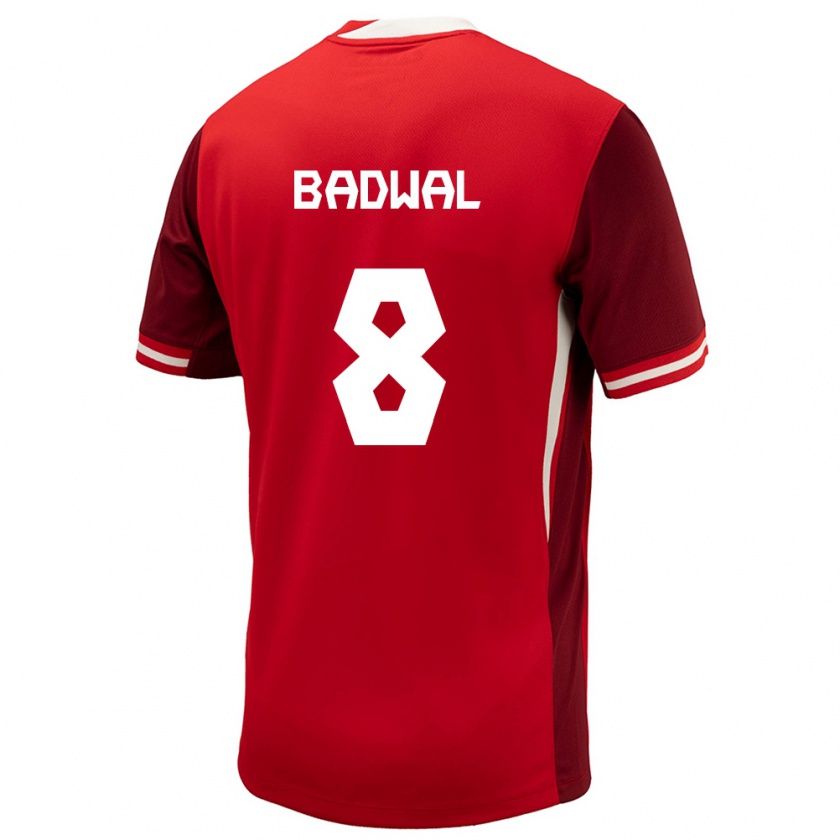 Kandiny Hombre Camiseta Canadá Jeevan Badwal #8 Rojo 1ª Equipación 24-26 La Camisa Chile