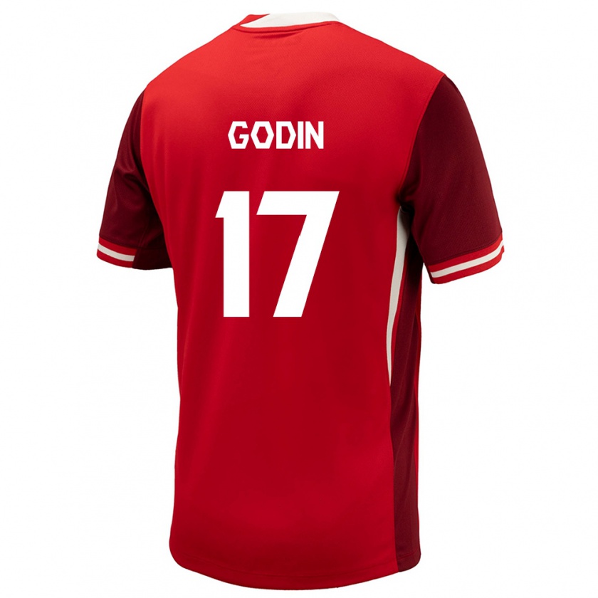 Kandiny Hombre Camiseta Canadá Étienne Godin #17 Rojo 1ª Equipación 24-26 La Camisa Chile