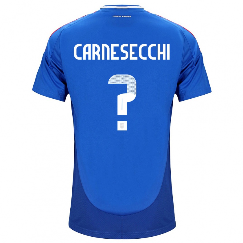 Kandiny Hombre Camiseta Italia Marco Carnesecchi #0 Azul 1ª Equipación 24-26 La Camisa Chile