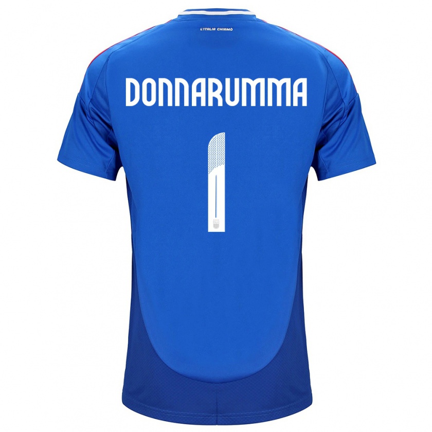 Kandiny Hombre Camiseta Italia Gianluigi Donnarumma #1 Azul 1ª Equipación 24-26 La Camisa Chile