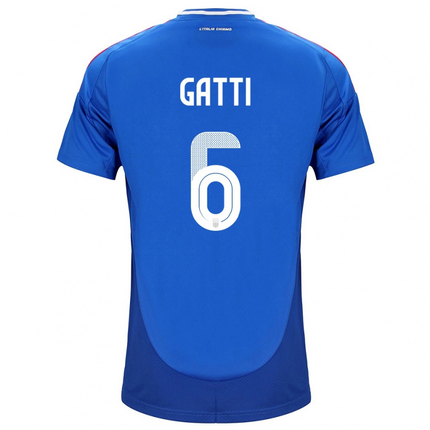 Kandiny Hombre Camiseta Italia Federico Gatti #6 Azul 1ª Equipación 24-26 La Camisa Chile