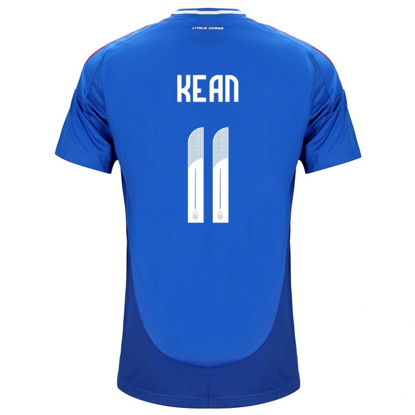 Kandiny Hombre Camiseta Italia Moise Kean #11 Azul 1ª Equipación 24-26 La Camisa Chile