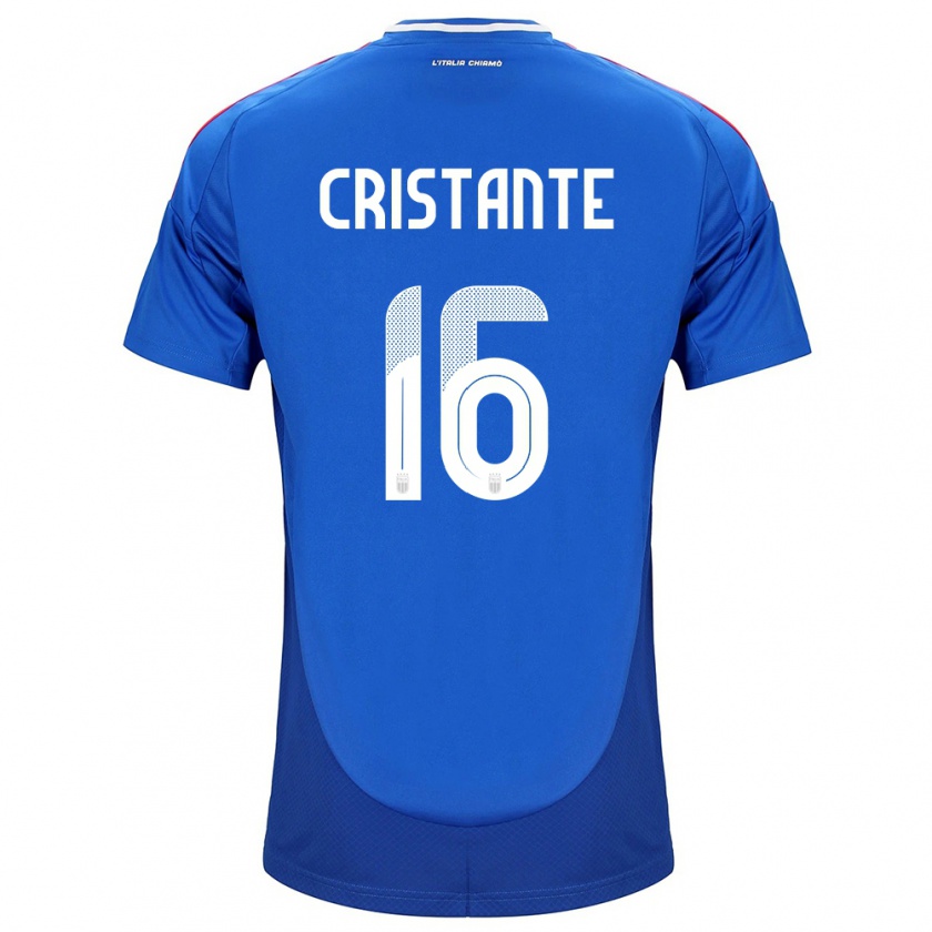 Kandiny Hombre Camiseta Italia Bryan Cristante #16 Azul 1ª Equipación 24-26 La Camisa Chile