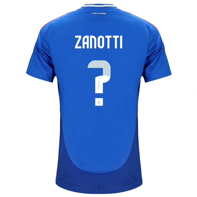 Kandiny Hombre Camiseta Italia Mattia Zanotti #0 Azul 1ª Equipación 24-26 La Camisa Chile