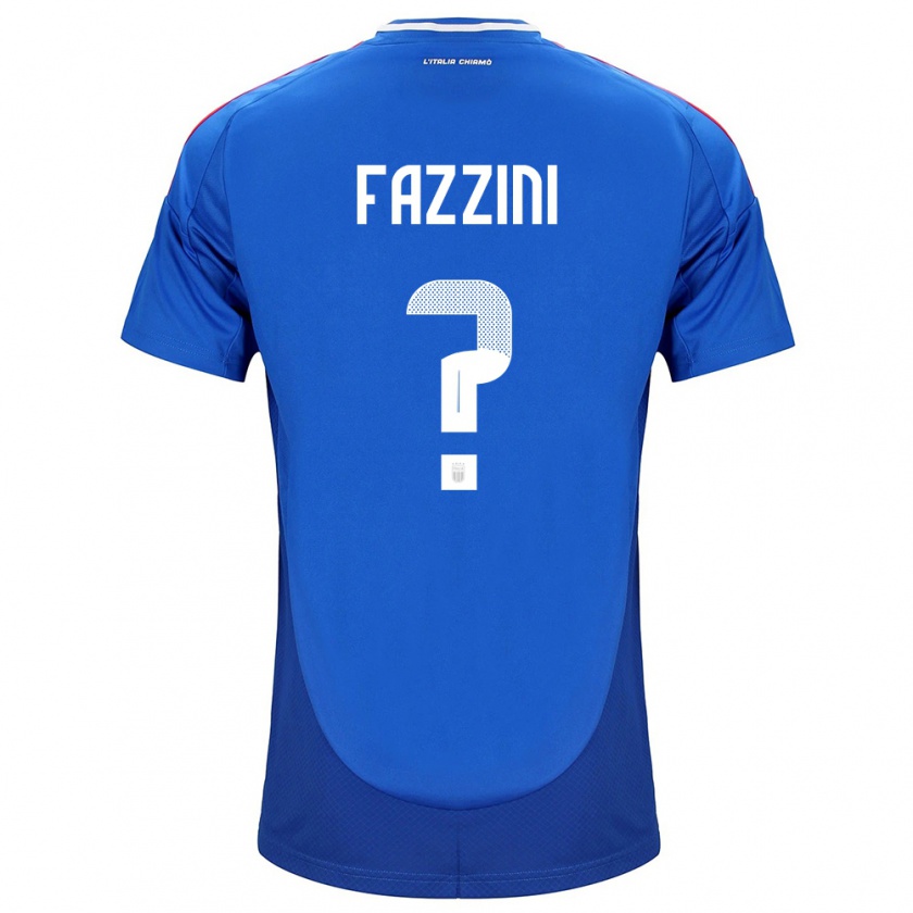 Kandiny Hombre Camiseta Italia Jacopo Fazzini #0 Azul 1ª Equipación 24-26 La Camisa Chile