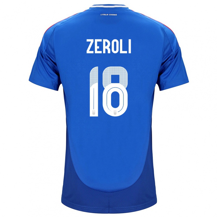 Kandiny Hombre Camiseta Italia Kevin Zeroli #18 Azul 1ª Equipación 24-26 La Camisa Chile