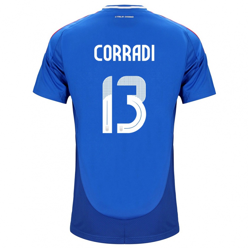 Kandiny Hombre Camiseta Italia Christian Corradi #13 Azul 1ª Equipación 24-26 La Camisa Chile