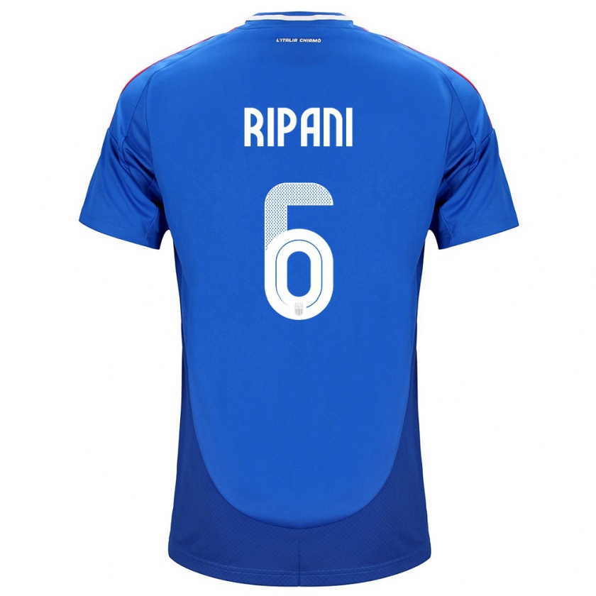 Kandiny Hombre Camiseta Italia Diego Ripani #6 Azul 1ª Equipación 24-26 La Camisa Chile