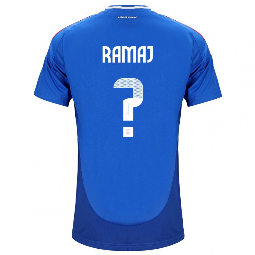 Kandiny Hombre Camiseta Italia Gabriel Ramaj #0 Azul 1ª Equipación 24-26 La Camisa Chile