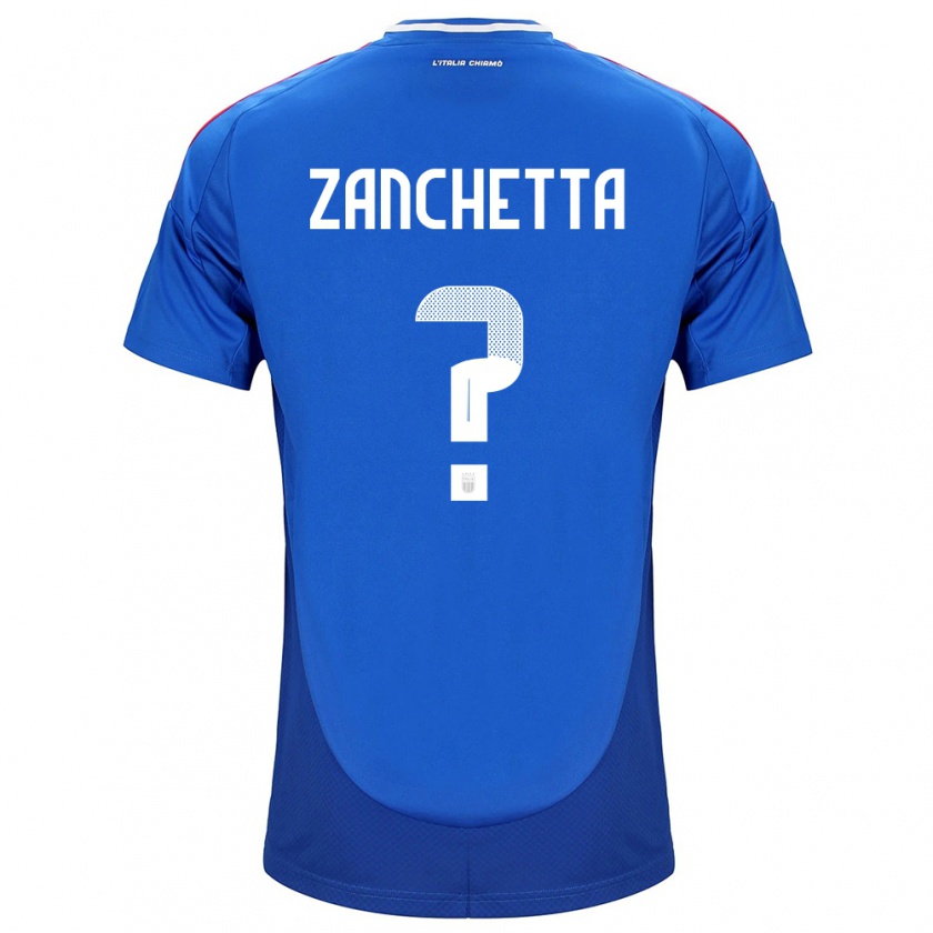 Kandiny Hombre Camiseta Italia Mattia Zanchetta #0 Azul 1ª Equipación 24-26 La Camisa Chile