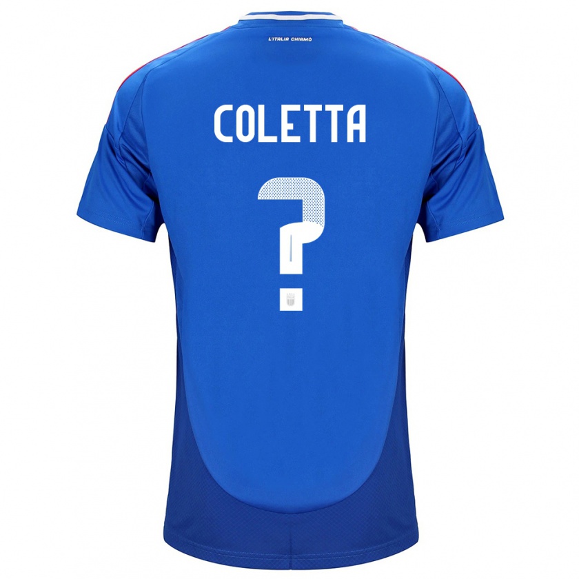 Kandiny Hombre Camiseta Italia Federico Coletta #0 Azul 1ª Equipación 24-26 La Camisa Chile