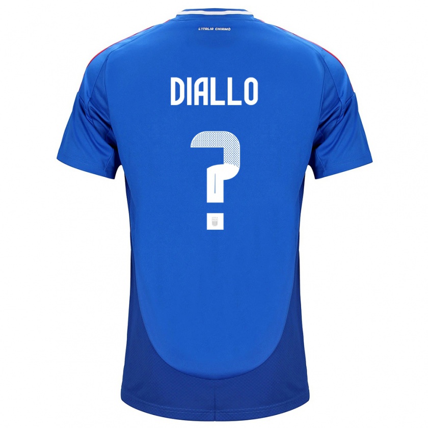 Kandiny Hombre Camiseta Italia Djibril Diallo #0 Azul 1ª Equipación 24-26 La Camisa Chile