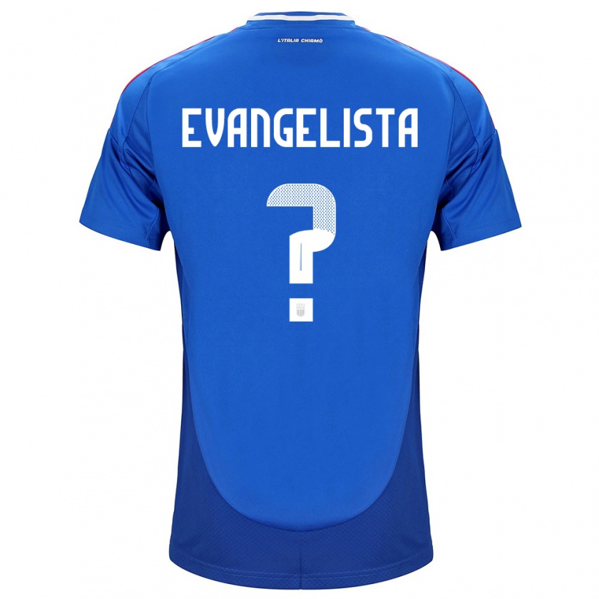 Kandiny Hombre Camiseta Italia Edoardo Evangelista #0 Azul 1ª Equipación 24-26 La Camisa Chile