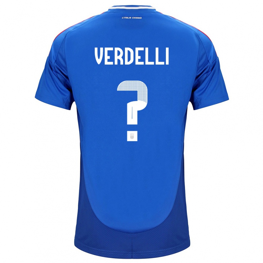 Kandiny Hombre Camiseta Italia Davide Verdelli #0 Azul 1ª Equipación 24-26 La Camisa Chile