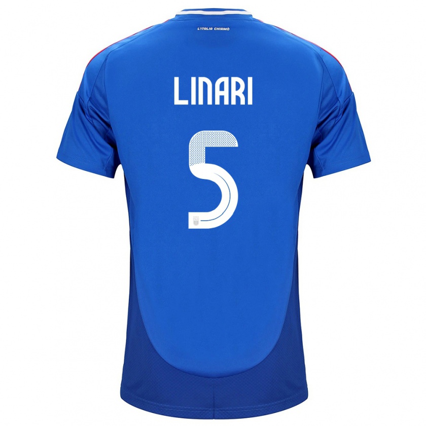 Kandiny Hombre Camiseta Italia Elena Linari #5 Azul 1ª Equipación 24-26 La Camisa Chile