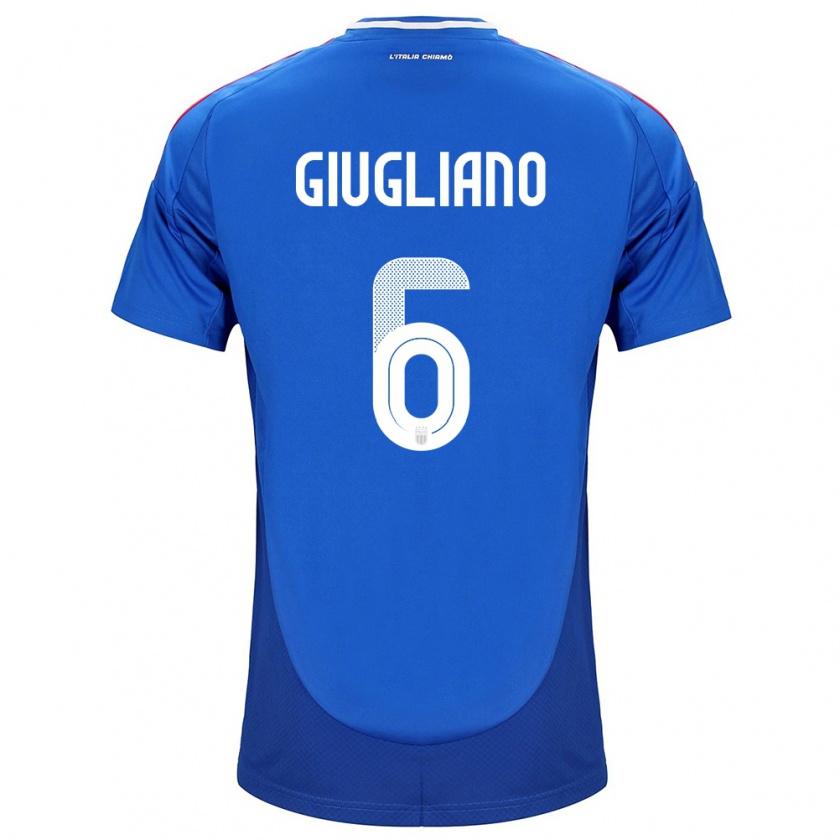 Kandiny Hombre Camiseta Italia Manuela Giugliano #6 Azul 1ª Equipación 24-26 La Camisa Chile