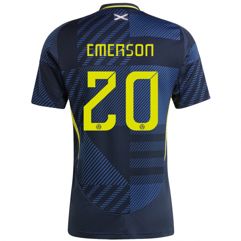 Kandiny Hombre Camiseta Escocia Johnny Emerson #20 Azul Oscuro 1ª Equipación 24-26 La Camisa Chile