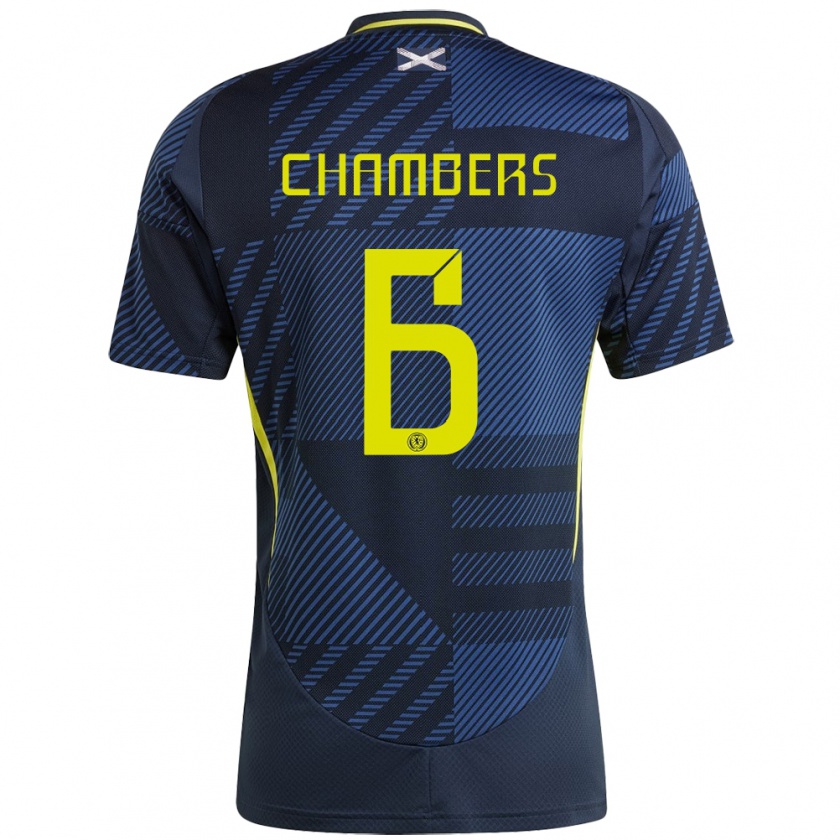 Kandiny Hombre Camiseta Escocia Sam Chambers #6 Azul Oscuro 1ª Equipación 24-26 La Camisa Chile