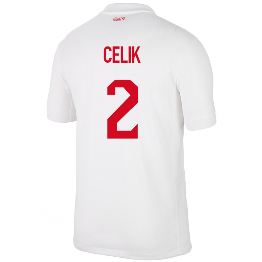 Kandiny Hombre Camiseta Turquía Zeki Çelik #2 Blanco 1ª Equipación 24-26 La Camisa Chile