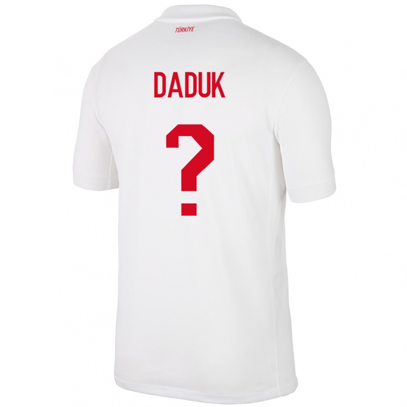 Kandiny Hombre Camiseta Turquía Emir Dadük #0 Blanco 1ª Equipación 24-26 La Camisa Chile