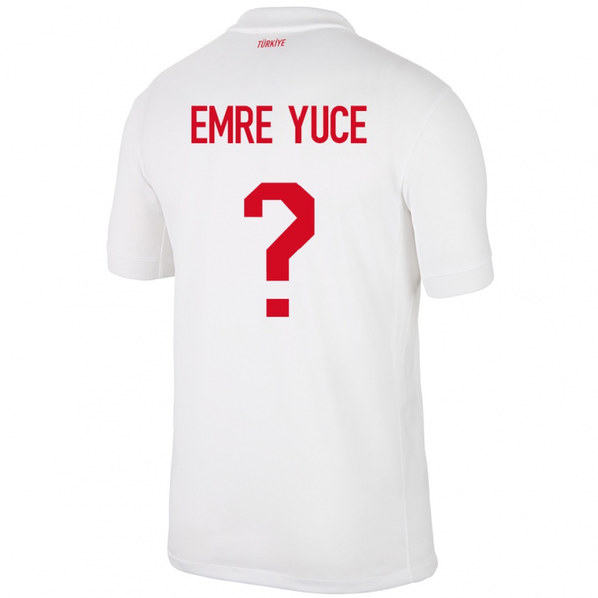 Kandiny Hombre Camiseta Turquía Yunus Emre Yüce #0 Blanco 1ª Equipación 24-26 La Camisa Chile