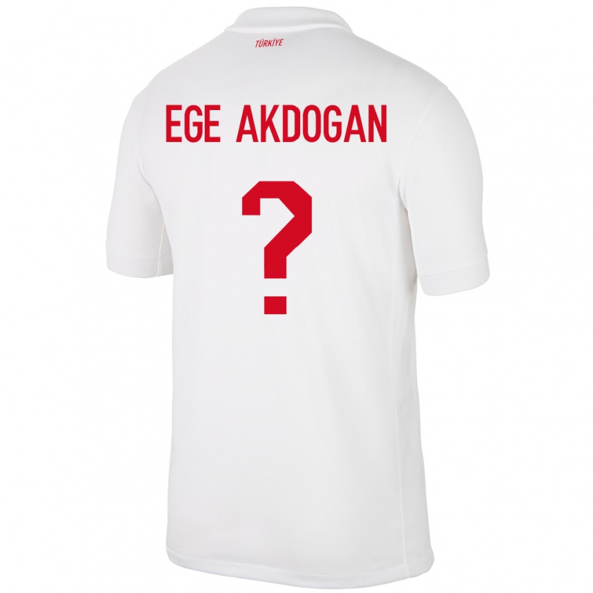 Kandiny Hombre Camiseta Turquía Hasan Ege Akdoğan #0 Blanco 1ª Equipación 24-26 La Camisa Chile