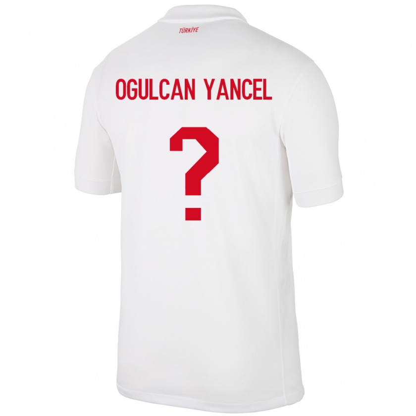 Kandiny Hombre Camiseta Turquía Necati Oğulcan Yançel #0 Blanco 1ª Equipación 24-26 La Camisa Chile