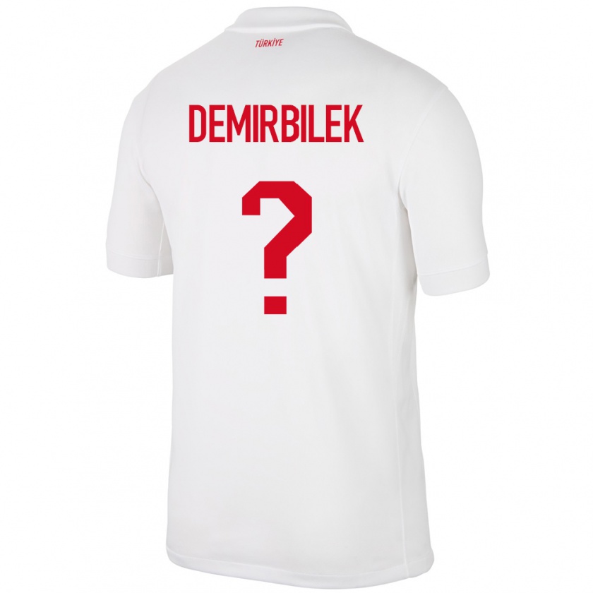 Kandiny Hombre Camiseta Turquía Ali Demirbilek #0 Blanco 1ª Equipación 24-26 La Camisa Chile