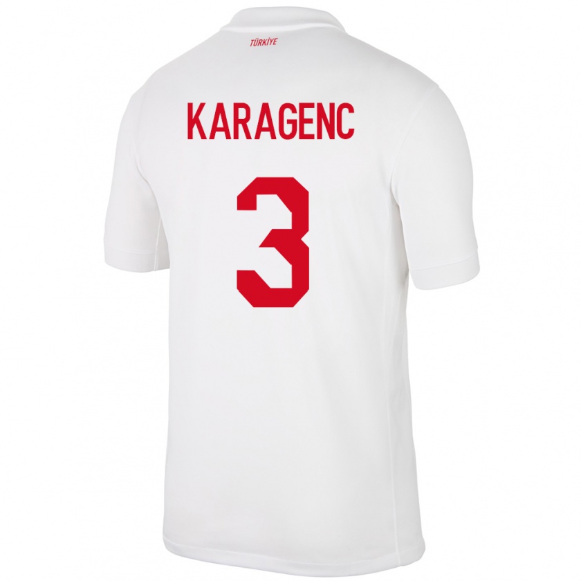 Kandiny Hombre Camiseta Turquía Didem Karagenç #3 Blanco 1ª Equipación 24-26 La Camisa Chile