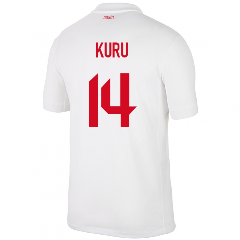 Kandiny Hombre Camiseta Turquía Büşra Kuru #14 Blanco 1ª Equipación 24-26 La Camisa Chile