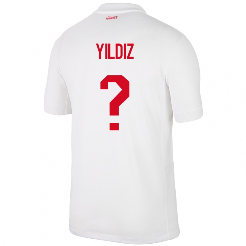 Kandiny Hombre Camiseta Turquía Mine Yıldız #0 Blanco 1ª Equipación 24-26 La Camisa Chile