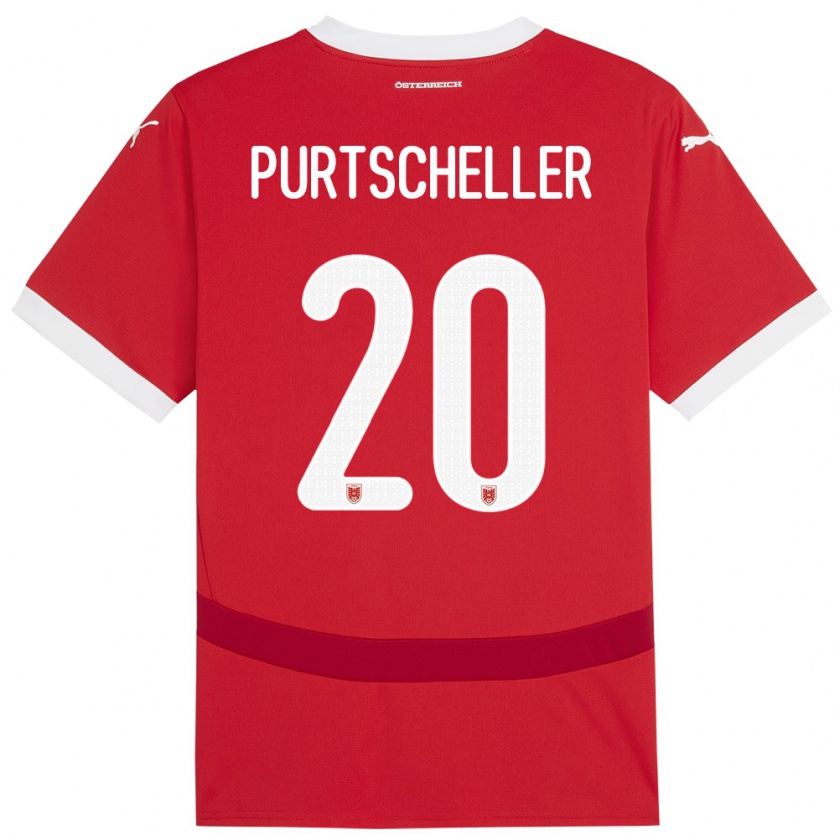 Kandiny Hombre Camiseta Austria Lilli Purtscheller #20 Rojo 1ª Equipación 24-26 La Camisa Chile