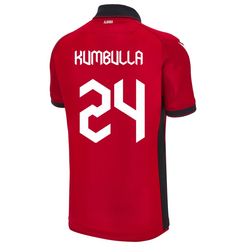 Kandiny Hombre Camiseta Albania Marash Kumbulla #24 Rojo 1ª Equipación 24-26 La Camisa Chile