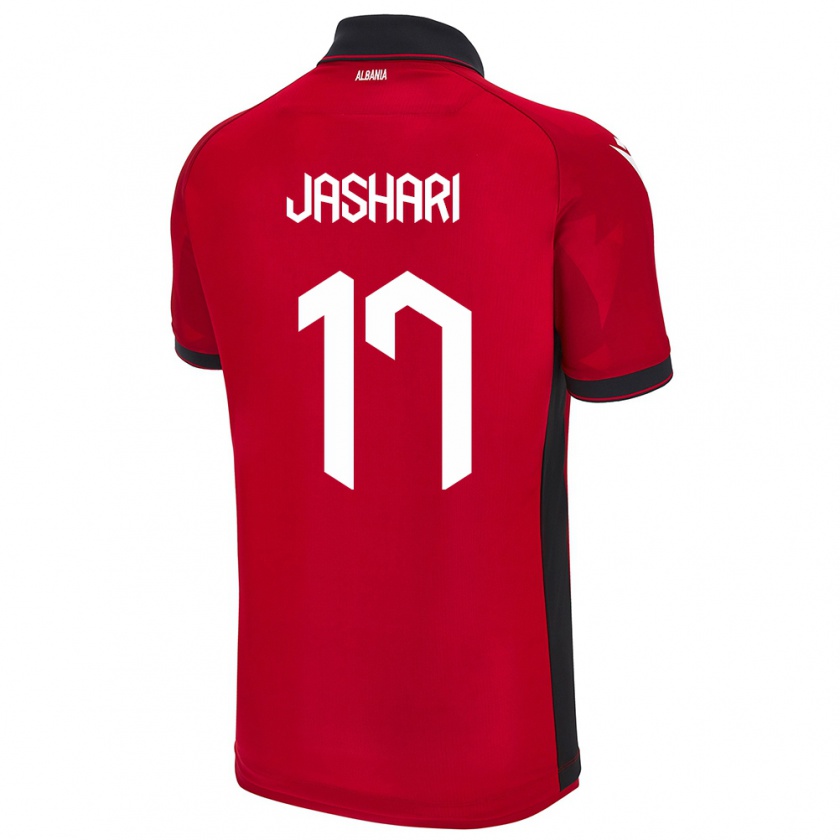 Kandiny Hombre Camiseta Albania Elion Jashari #17 Rojo 1ª Equipación 24-26 La Camisa Chile