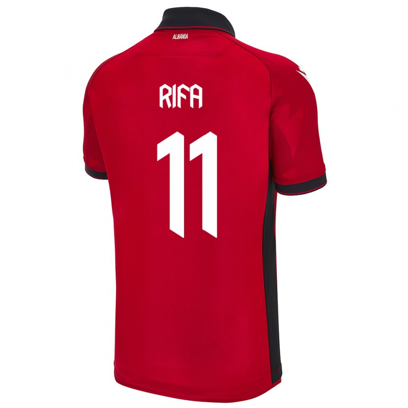 Kandiny Hombre Camiseta Albania Oresti Rifa #11 Rojo 1ª Equipación 24-26 La Camisa Chile