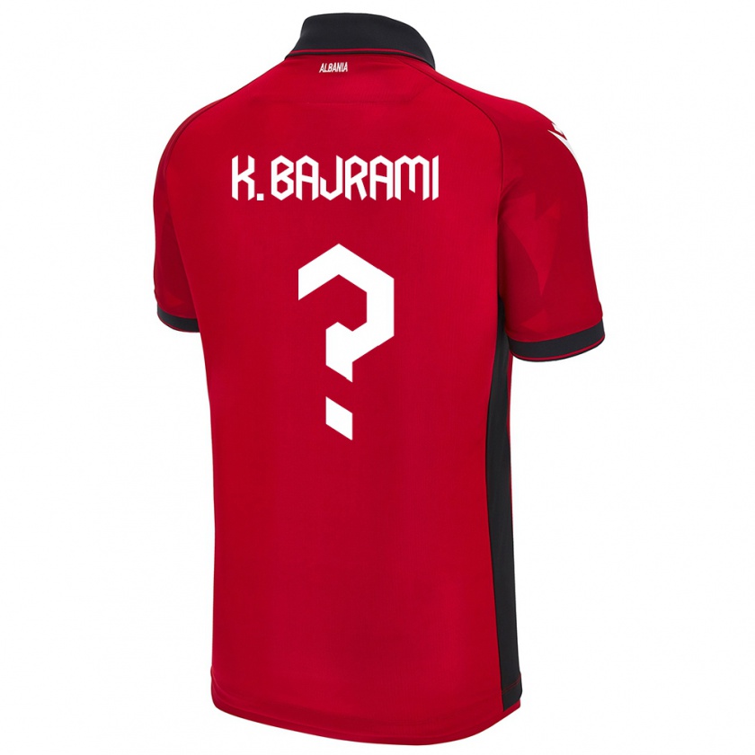 Kandiny Hombre Camiseta Albania Klevi Bajrami #0 Rojo 1ª Equipación 24-26 La Camisa Chile