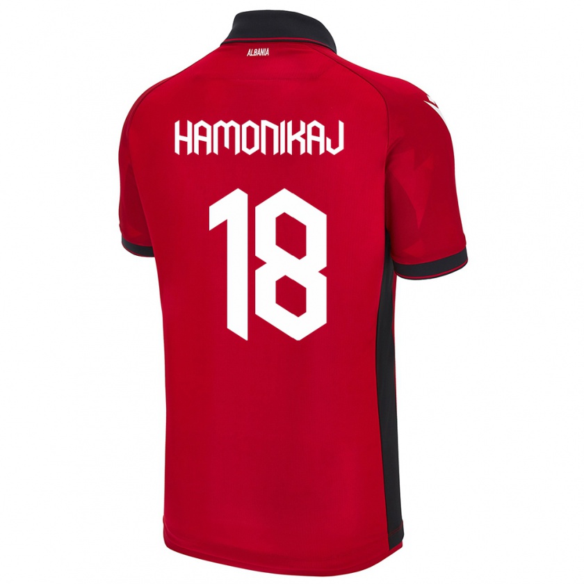 Kandiny Hombre Camiseta Albania Klea Hamonikaj #18 Rojo 1ª Equipación 24-26 La Camisa Chile