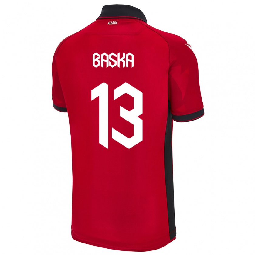 Kandiny Hombre Camiseta Albania Maria Baska #13 Rojo 1ª Equipación 24-26 La Camisa Chile