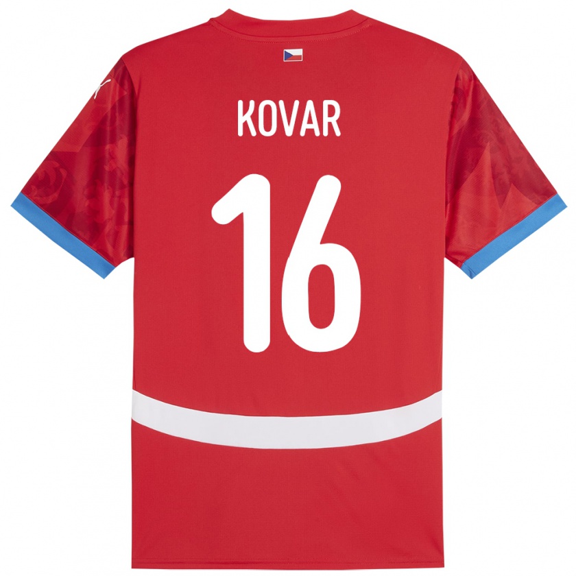 Kandiny Hombre Camiseta Chequia Matej Kovar #16 Rojo 1ª Equipación 24-26 La Camisa Chile