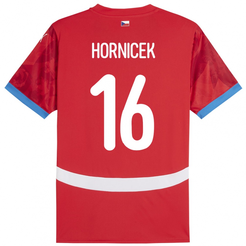 Kandiny Hombre Camiseta Chequia Lukas Hornicek #16 Rojo 1ª Equipación 24-26 La Camisa Chile