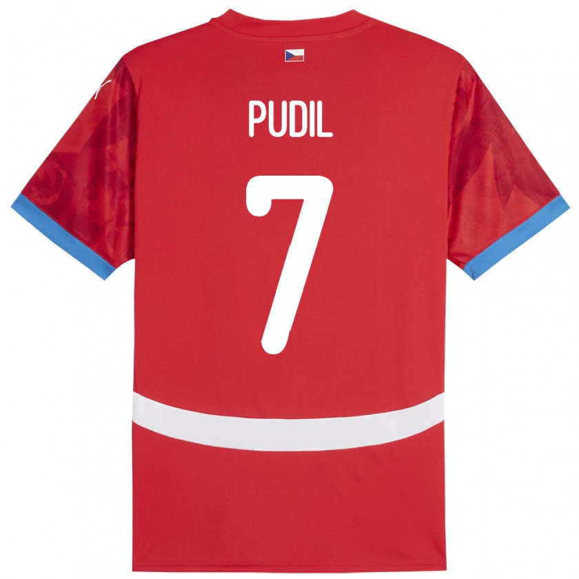 Kandiny Hombre Camiseta Chequia Adam Pudil #7 Rojo 1ª Equipación 24-26 La Camisa Chile