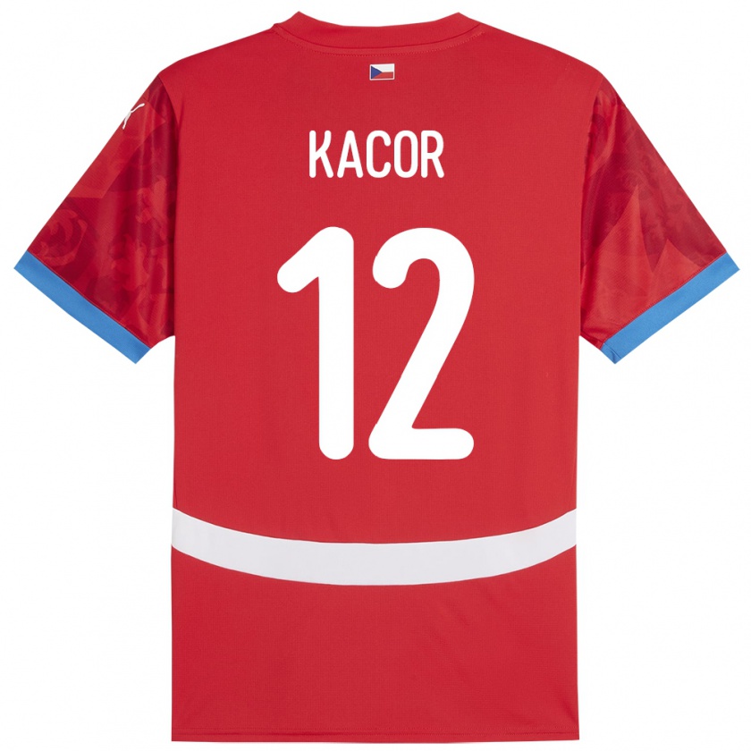 Kandiny Hombre Camiseta Chequia Pavel Kacor #12 Rojo 1ª Equipación 24-26 La Camisa Chile