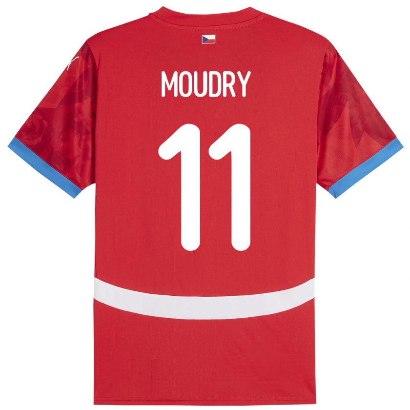 Kandiny Hombre Camiseta Chequia Lukas Moudry #11 Rojo 1ª Equipación 24-26 La Camisa Chile